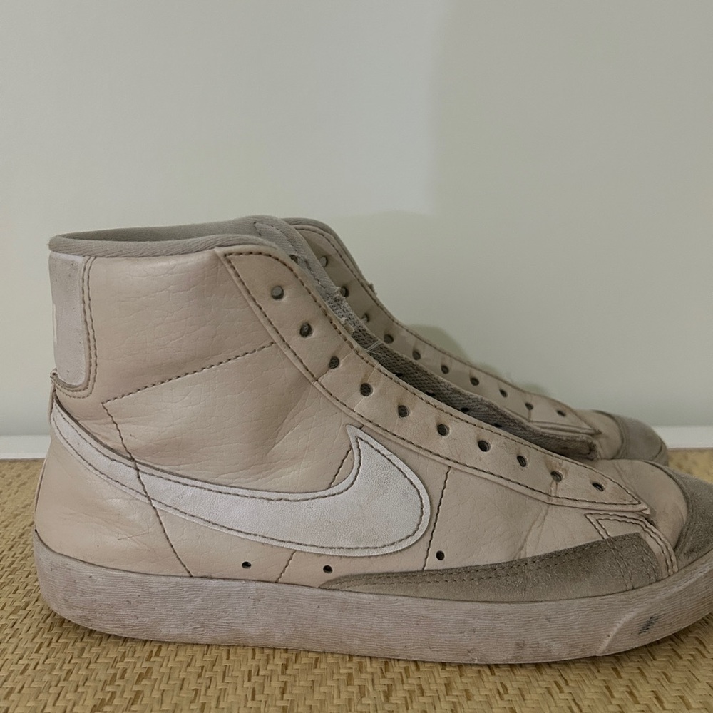 Nike High-Top Blazers in Cream